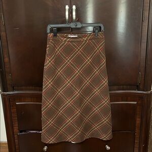 Rouje Plaid Wool Pencil Skirt